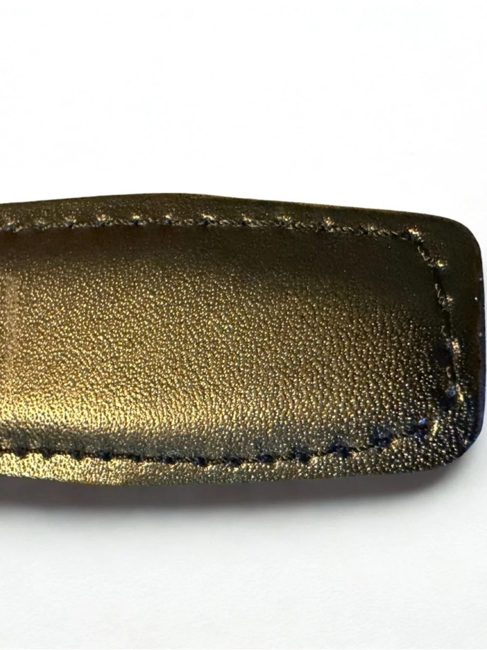 Yves Saint Laurent Black Vintage Leather Belt with Gold-Tone Buckle